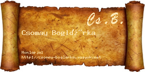 Csomay Boglárka névjegykártya